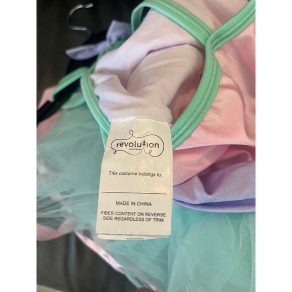 Youth custom-made dance costume tulle  skirt sequin bodice - Picture 5 of 6